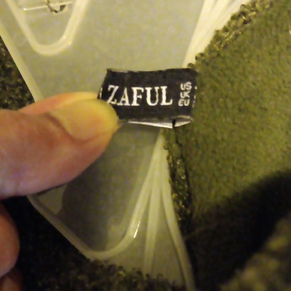 Zaful Olive Green Cropped Sweater/Sweatshirt - Picture 2 of 5